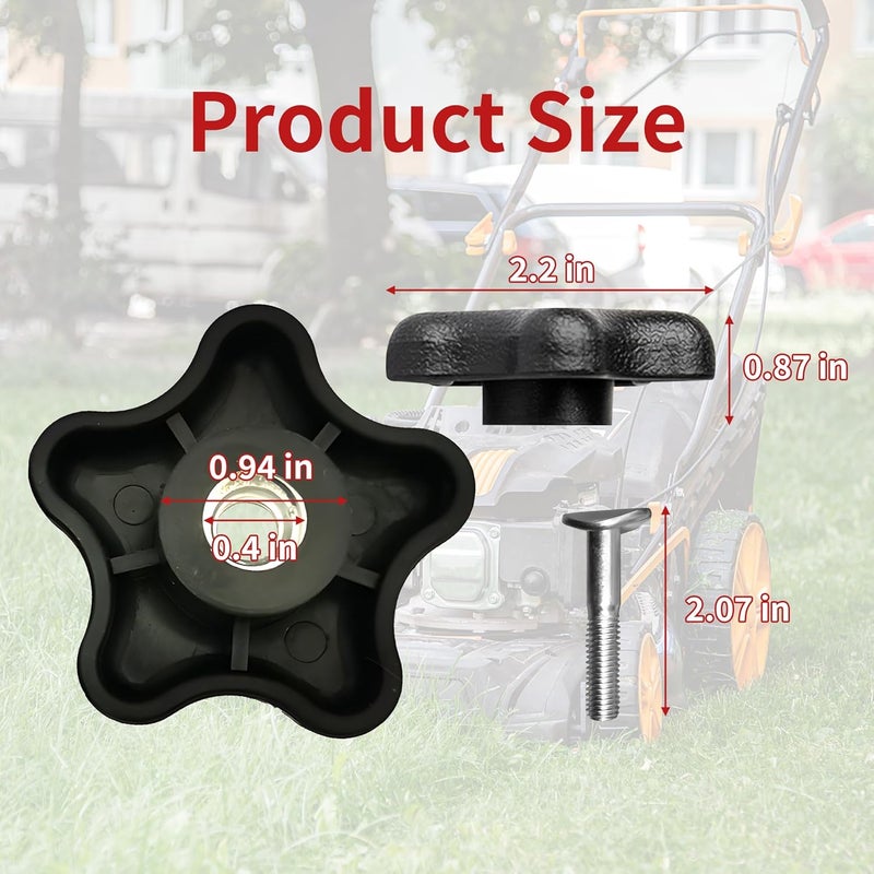 brougetme Handle Knob and Screw Bolt Washer Kit 2-Pack - Fits Toro Lawn Mowers & Snow Blowers - Replaces Part # 92-2260, 106-4161, 107-3844 - Includes Knobs, Washers & Bolts for Easy Repair - Image 3